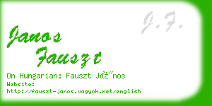 janos fauszt business card